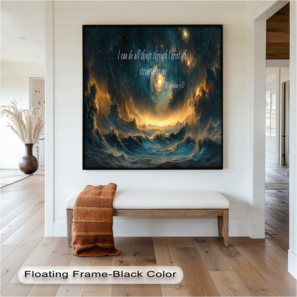 Divine Power Amidst the Storm – Philippians 4:13 Inspired Artwork
