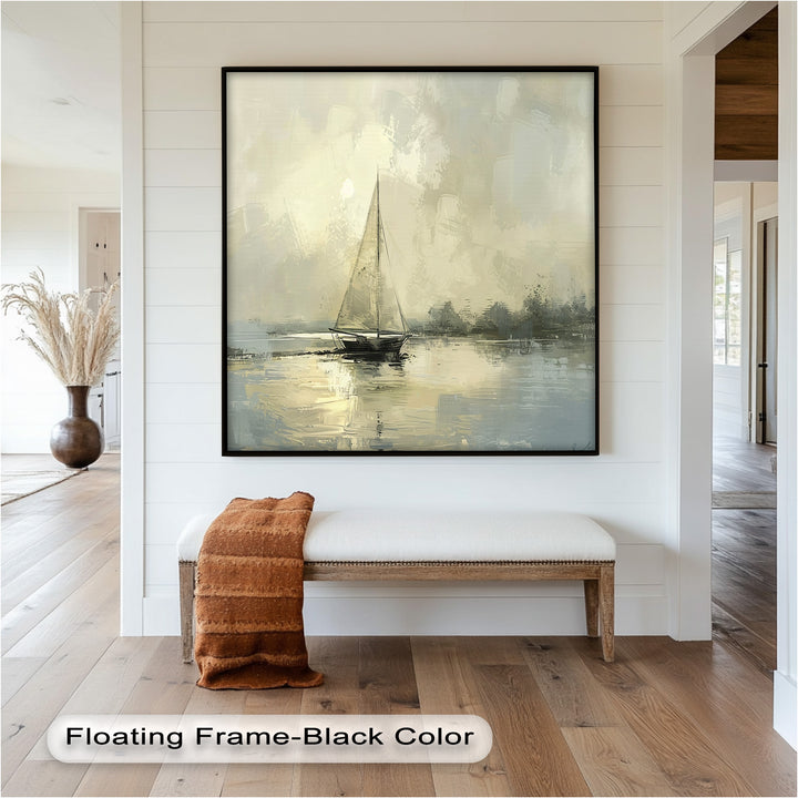 Vintage Sailboat Sailing Ocean – Timeless Nautical Oil Painting
