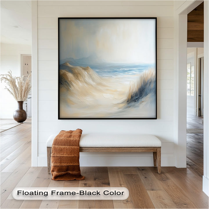 Coastal Beach Seagulls – Tranquil Seascape Oil Painting