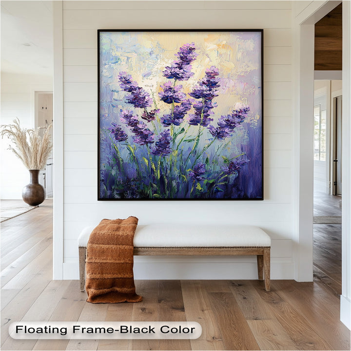 Impressionist Lavender Stalks - Flower Oil Painting