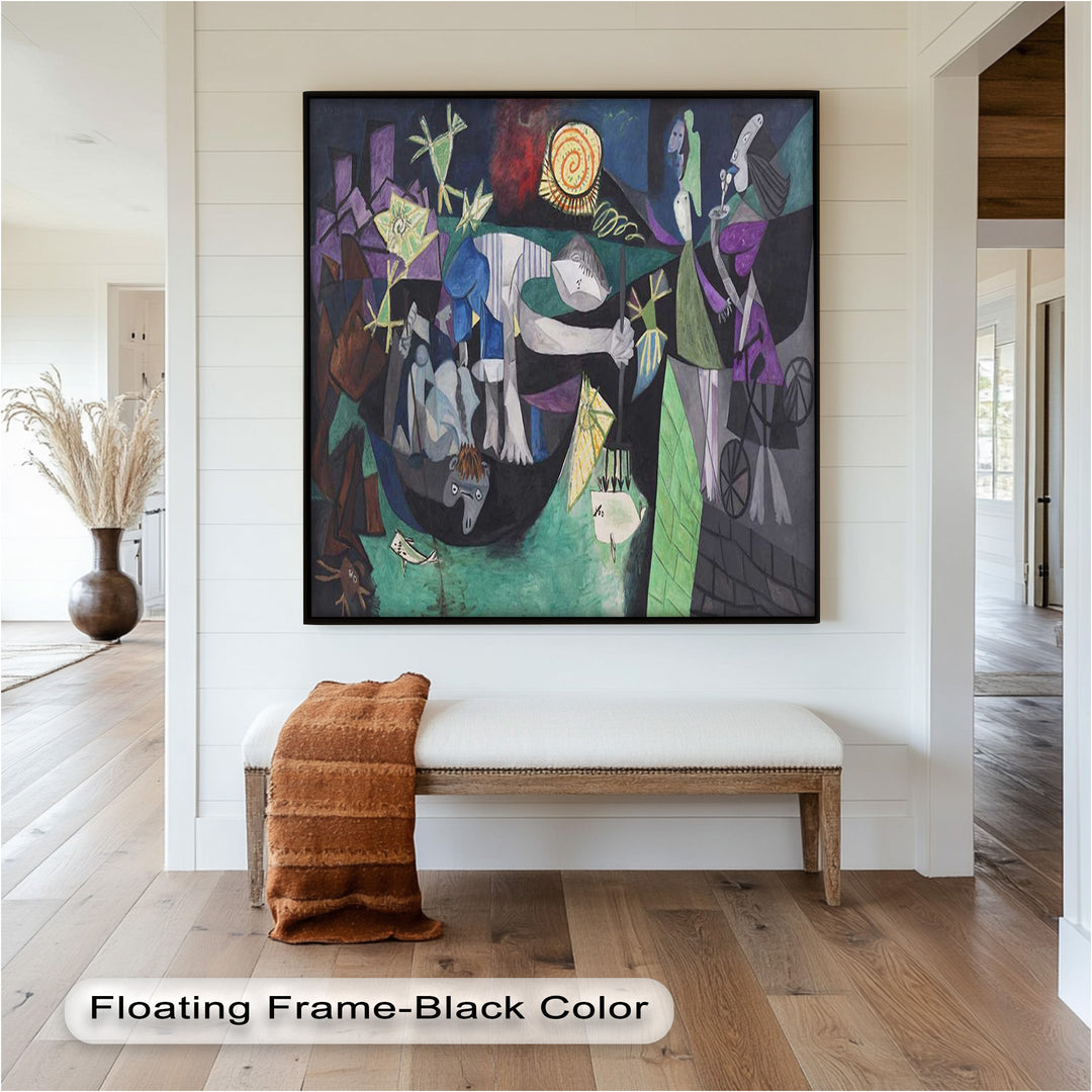 The Spiral Sun – Dynamic Surrealist Tableau Picasso Oil Painting