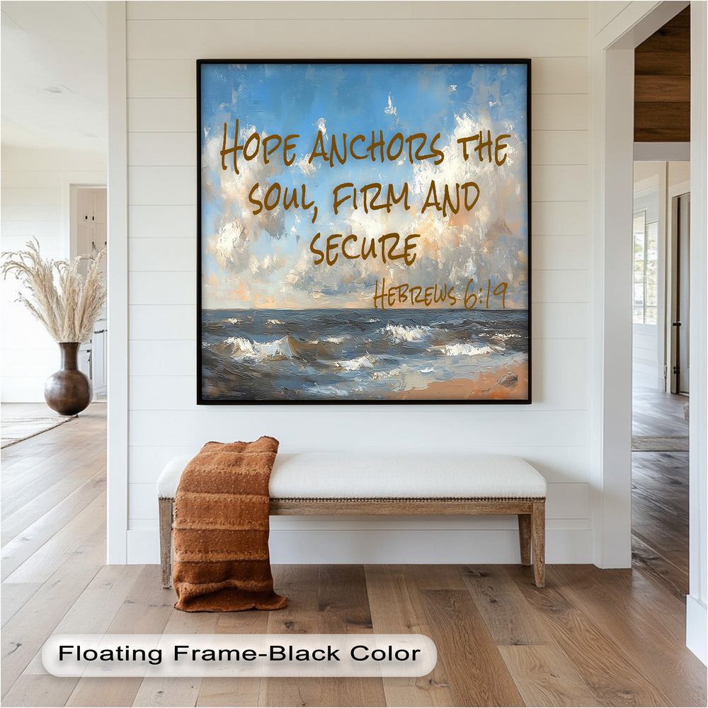 Faith-Based Coastal Artwork – Inspirational Scripture on Hope.
