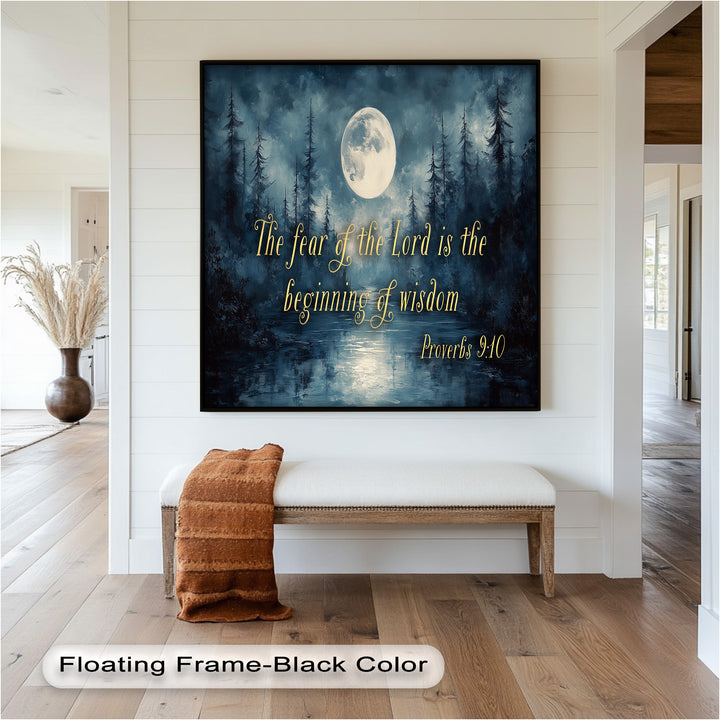 Proverbs 9:10 – The Fear of the Lord Bible Verse Oil Painting