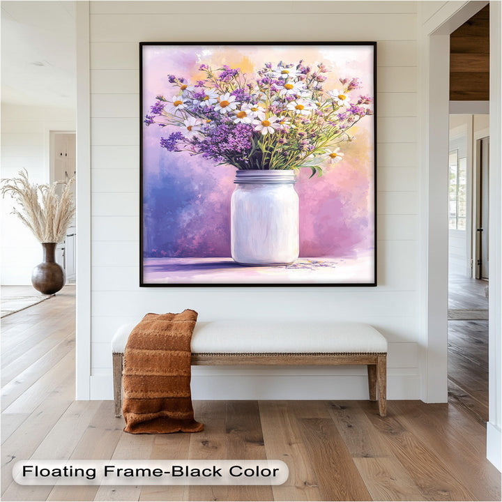 Wildflower Harmony – Sanftes Pastellblumen-Ölgemälde