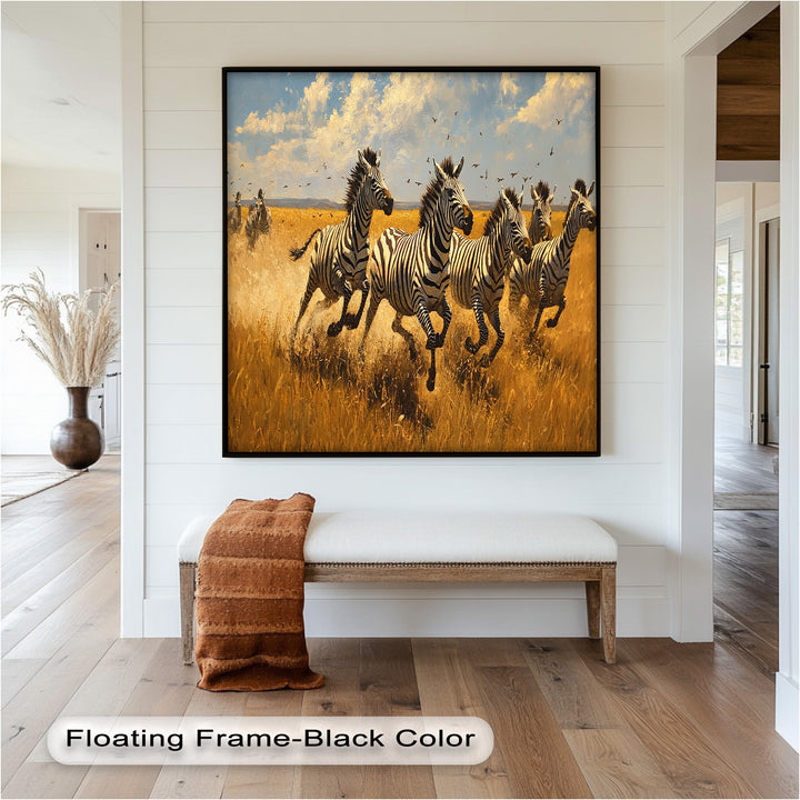 Running Wild – Zebra Oil Painting