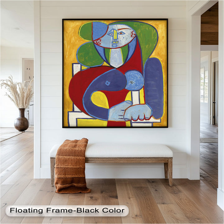 Color Harmony – Abstract Seated Woman Picasso Oil Painting