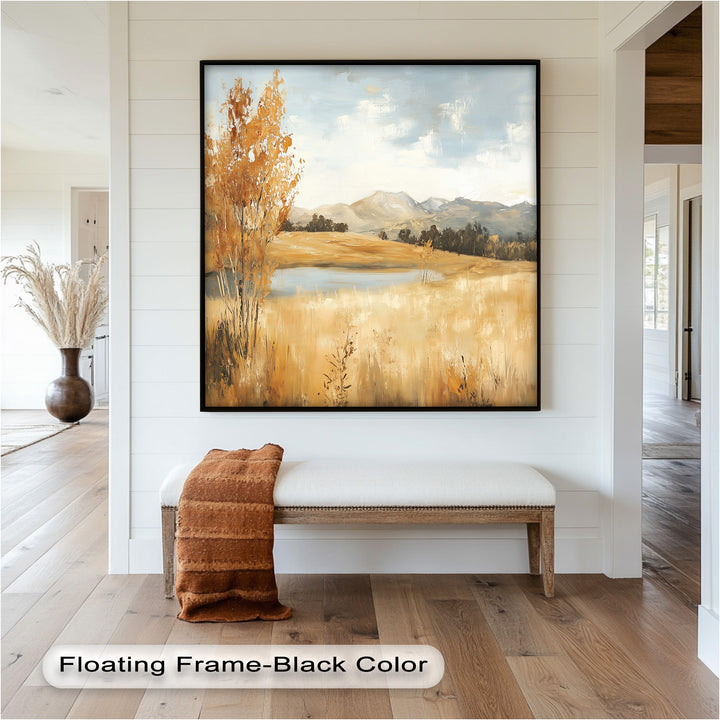 Wheat Fields Autumn Landscape – Golden Serenity Oil Painting