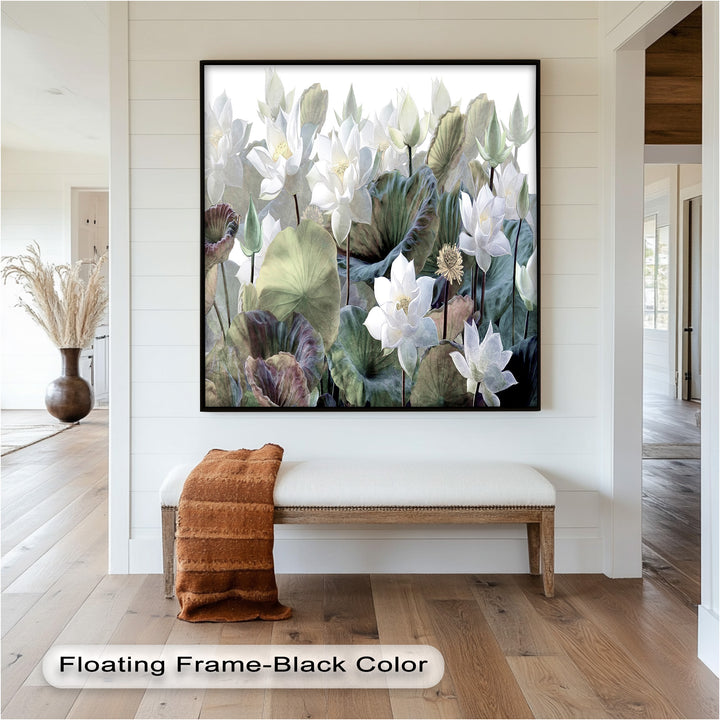 Lotus Flower Botanical – Elegant Floral Oil Painting