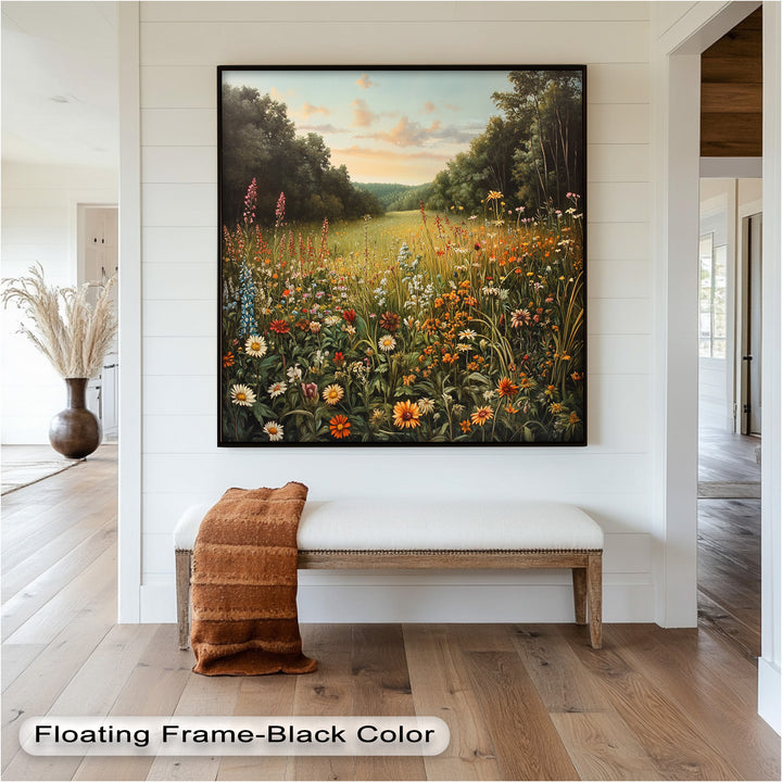 Whispers of Meadow Bloom – Colorful Wildflower Field Oil Painting