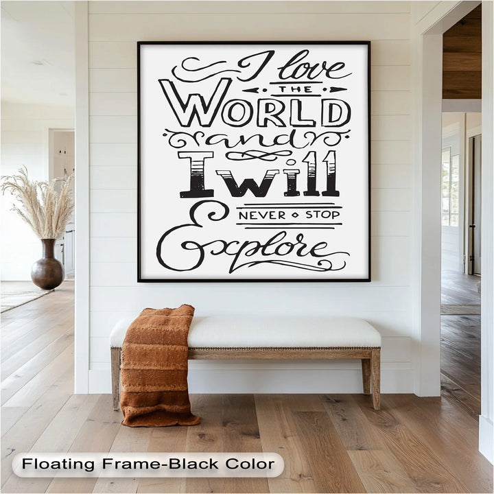 Adventure Typography Art – I Will Never Stop Explore Oil Painting - MyPhotoStation