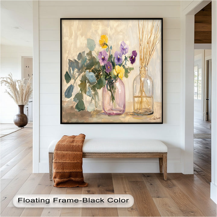 Purple & Yellow Flowers – Botanical Oil Painting