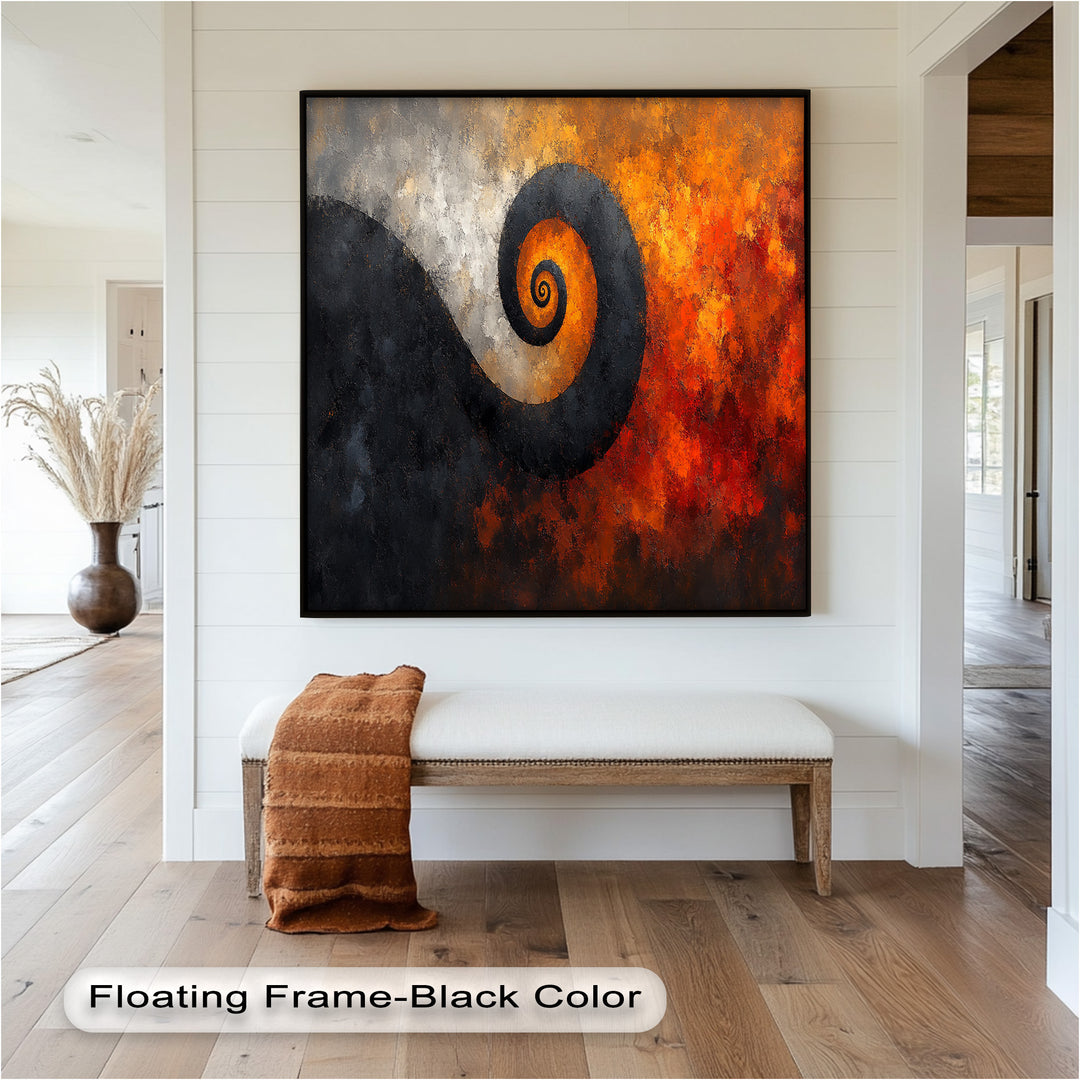 Autumn Swirl – Abstract Spiral Oil Painting