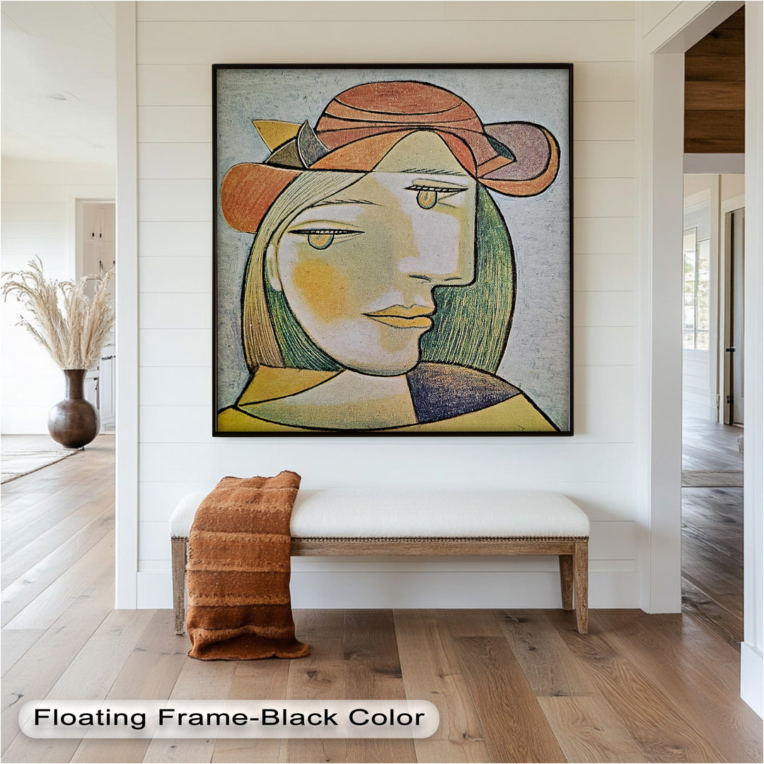 Soft Gaze of Solitude – Abstract Female Portrait Picasso Oil Painting