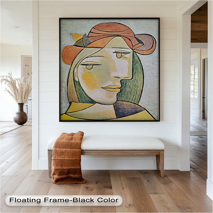 Soft Gaze of Solitude – Abstract Female Portrait Picasso Oil Painting