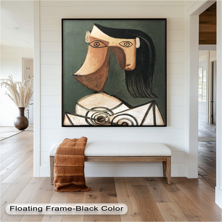 Serene Abstraction – Cubist Female Portrait Oil Painting