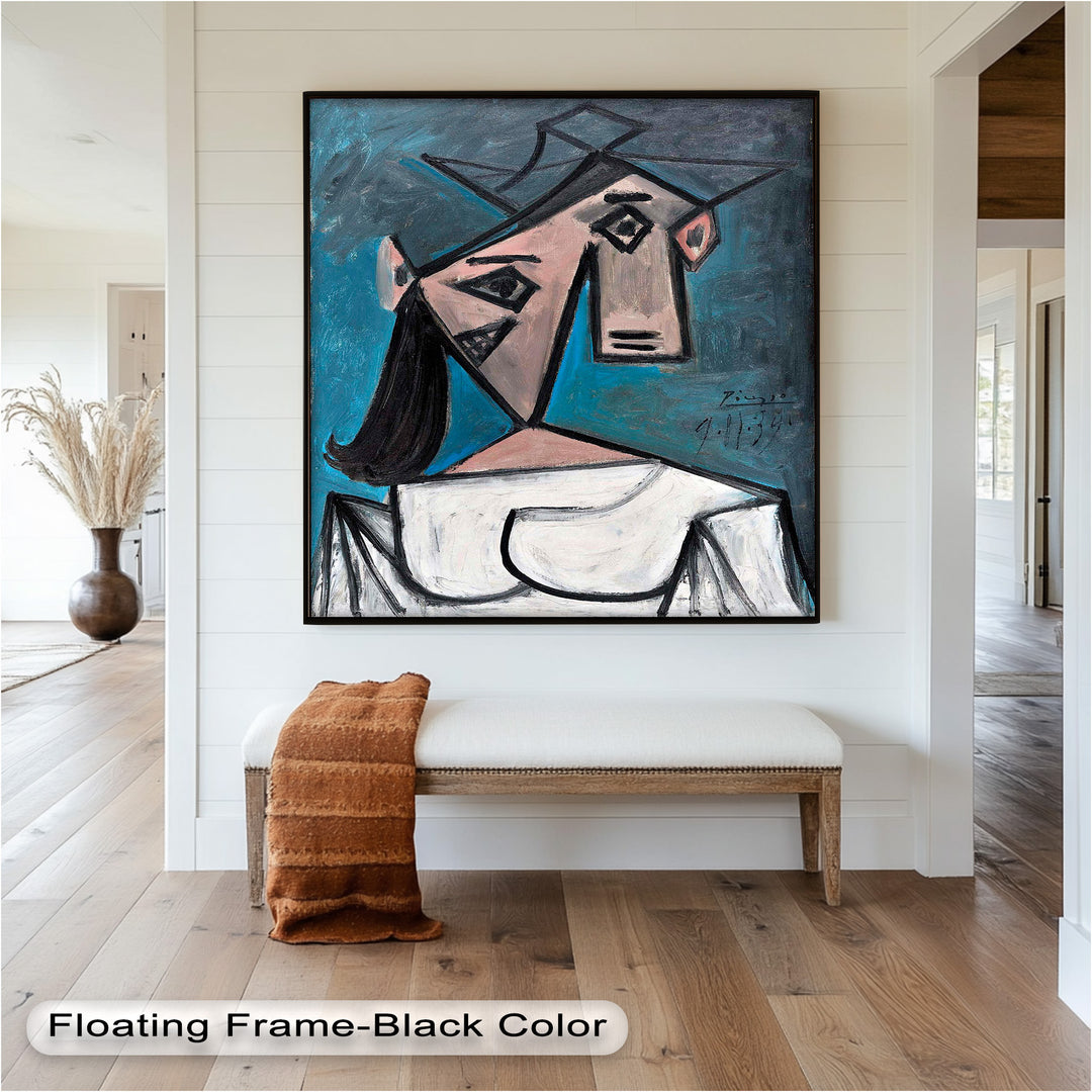 Angular Expression – Cubist Woman in White Dress Picasso Oil Painting