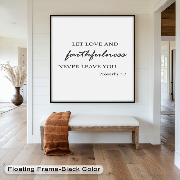 Let Love and Faithfulness – Bible Verse Oil Painting