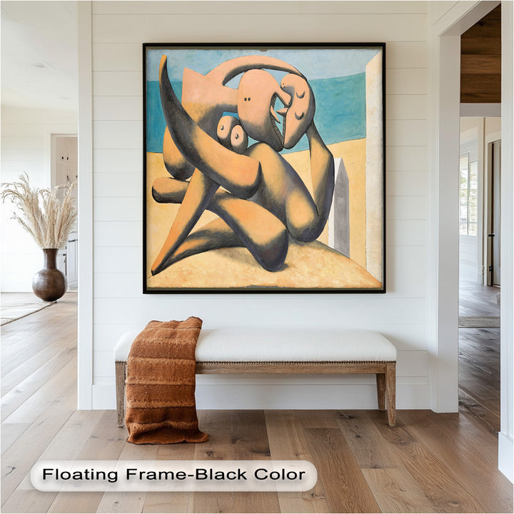 Lovers by the Sea – Abstract Embrace Picasso Oil Painting