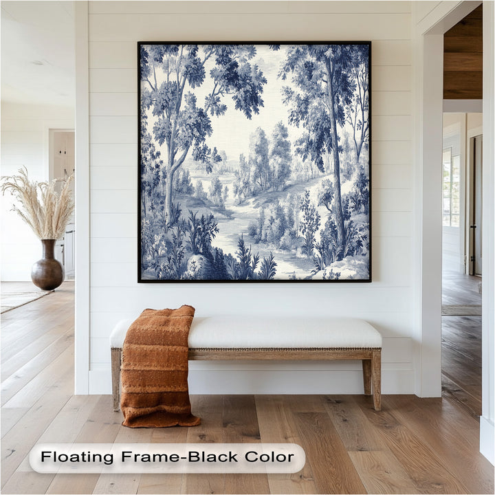 Monochrome Forest Wall Art – Classic Landscape Oil Painting