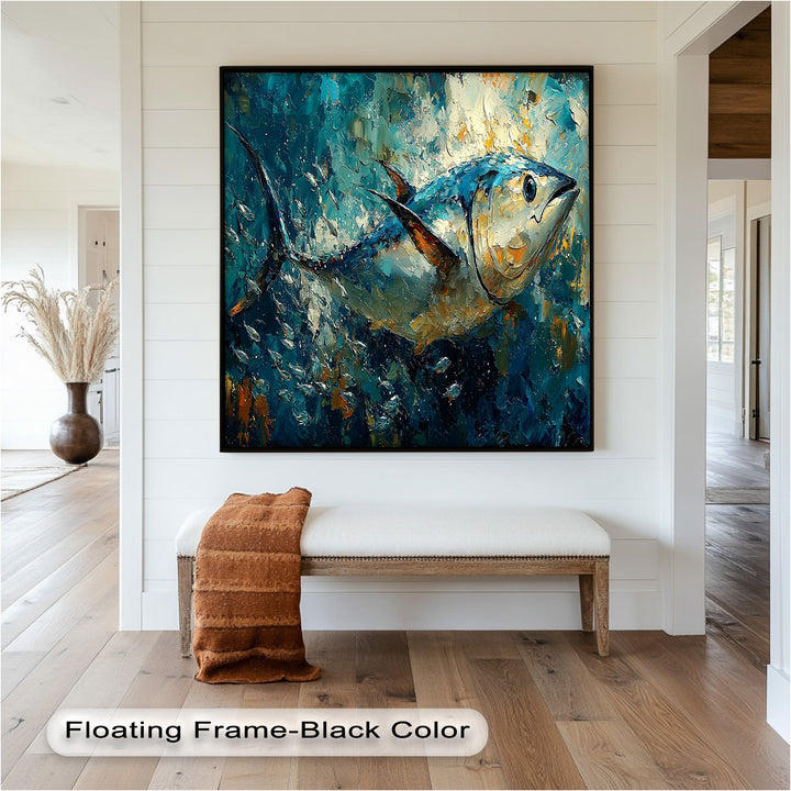 Bluefin Tuna in Ocean Current – Animal Oil Painting