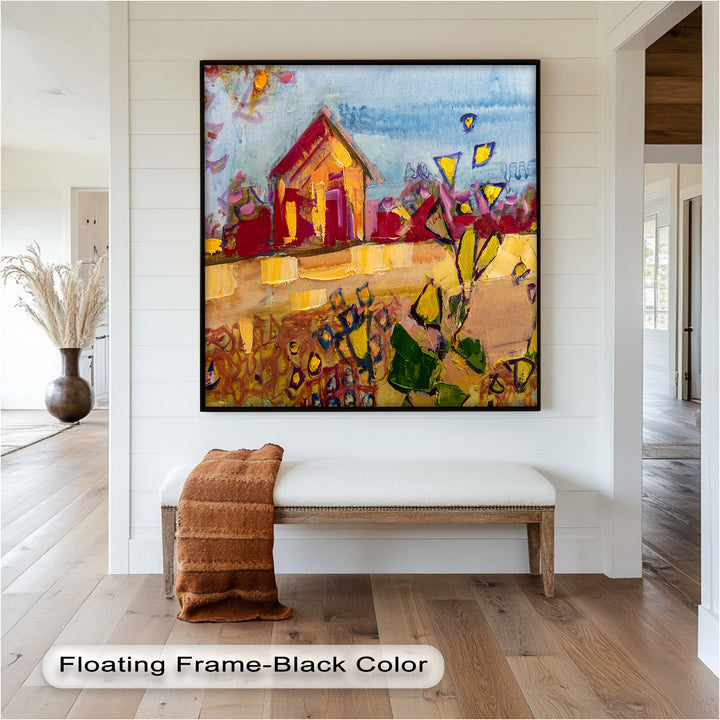 Sunlit Homestead – Expressive Impressionist Oil Painting