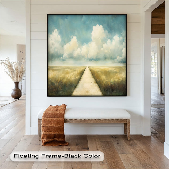 With its minimalist composition and gentle color palette, the artwork invites quiet reflection and a feeling of endless possibility.

