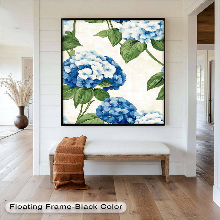 Blue and White Blooming - Flower Oil Painting