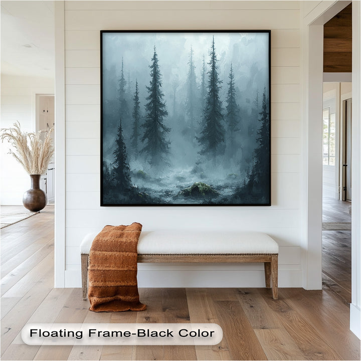 Misty Forest – Tranquil Nature Oil Painting