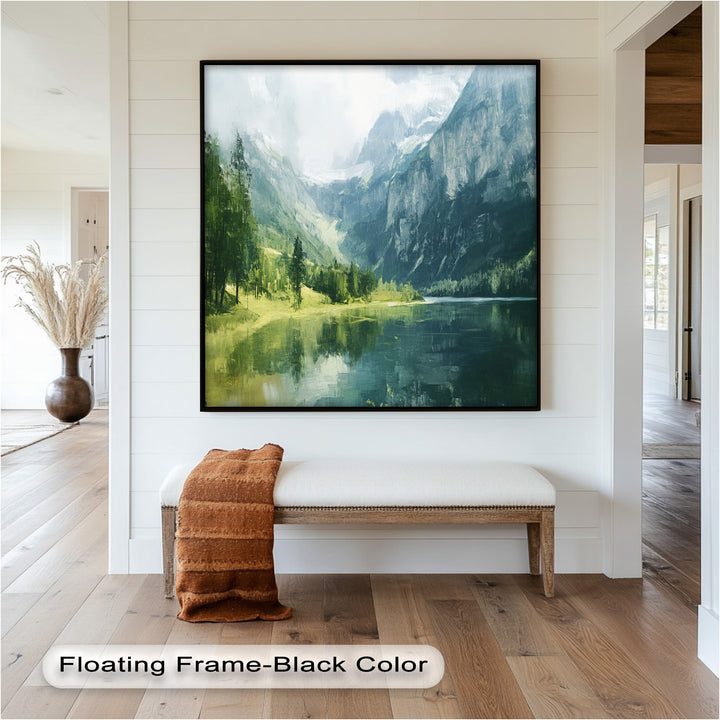 Mountain with a Lake – Modern Oil Painting