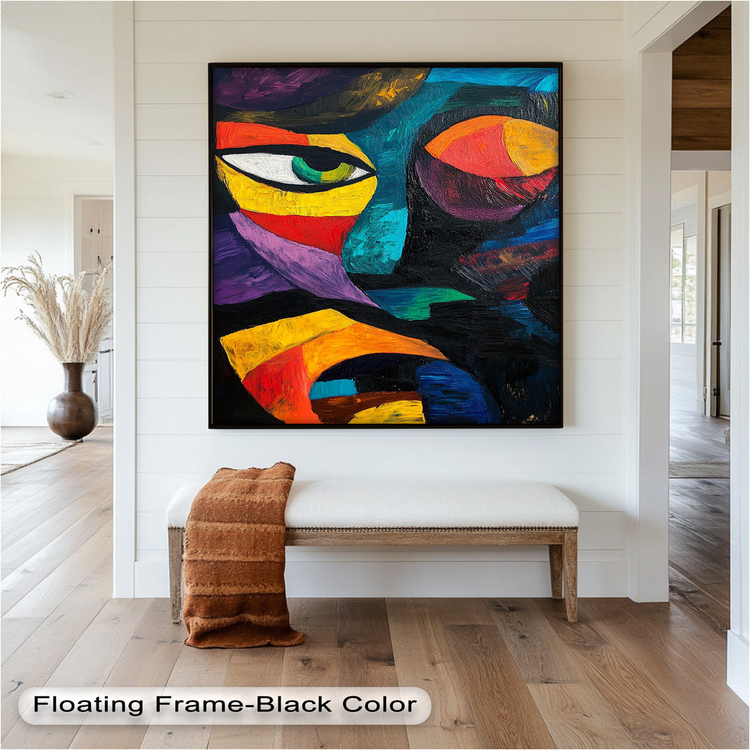 Abstract Eye Expression – Fauvism Oil Painting