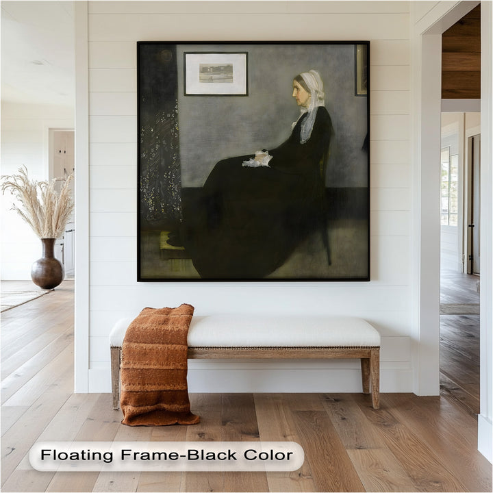 A Quiet Devotion – Seated Woman in Black Historic Oil Painting