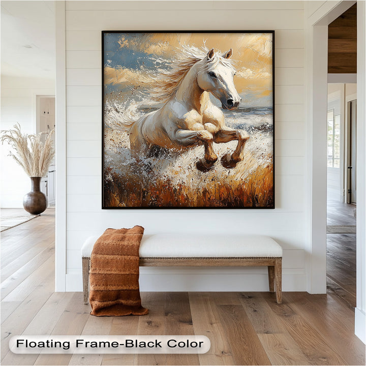 Spirit of the Wind – White Horse Oil Painting