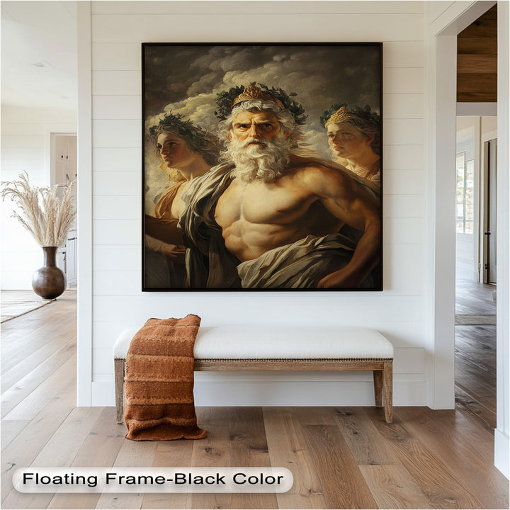 Zeus zwischen den Wolken - Mythologie Ölgemälde