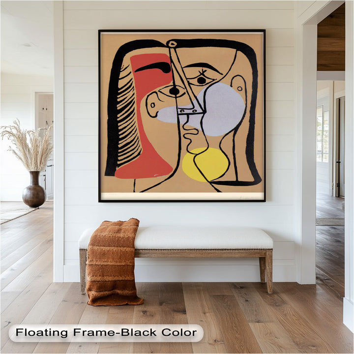Fragmented Gaze – Minimalist Cubist Portrait Picasso Oil Painting