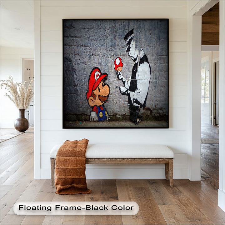 Mario Meets the Law – Banksy Oil Painting
