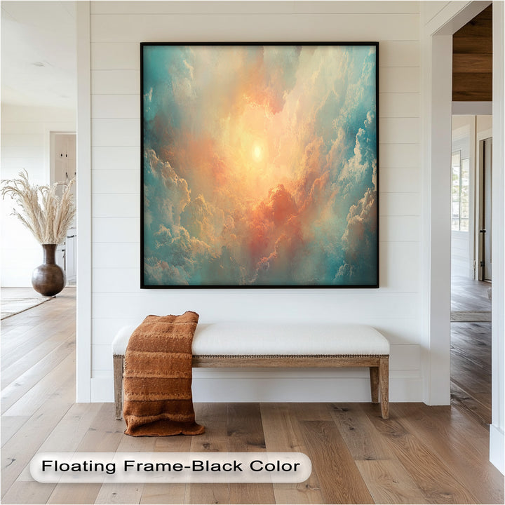 Abstract Sky and Sunlight – Framed Oil Painting
