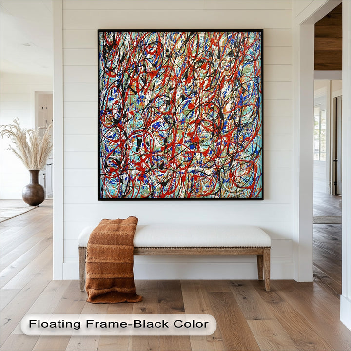 Energetic Abstract Expressionist Wall Art – Modern Oil Painting