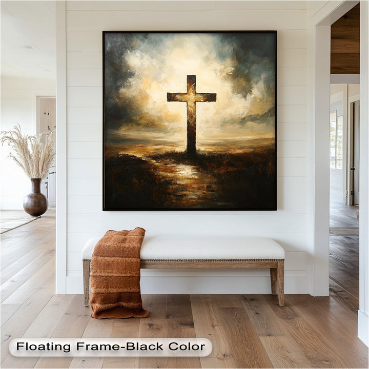 Licht der Erlösung – Christliches Kreuz Ölgemälde