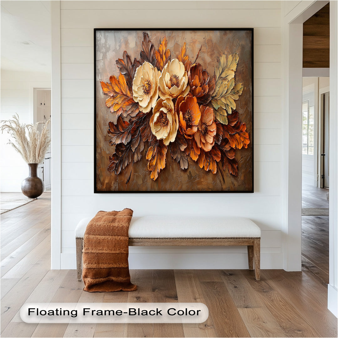 Golden Autumn Florals – Botanical Oil Paintings