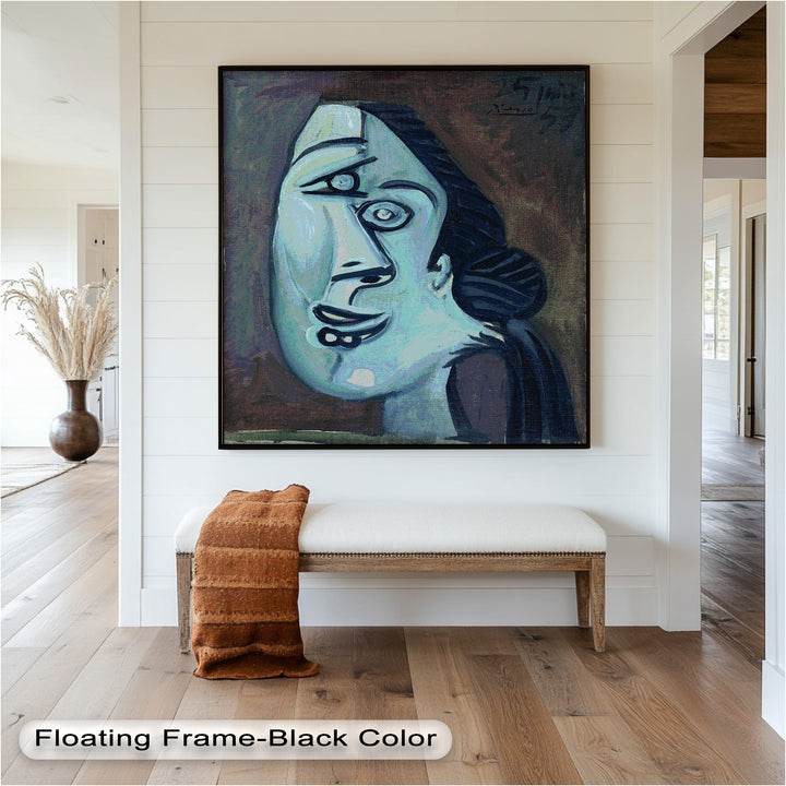 Twilight Reflections – Blue Cubist Woman Picasso Oil Painting