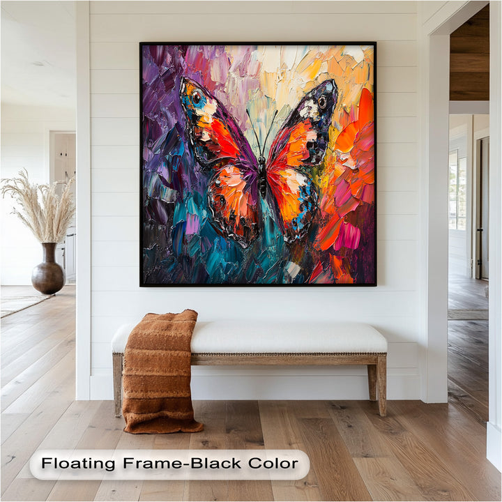 Radiant Butterfly in Blooming Spectrum - Animal Oil Painting