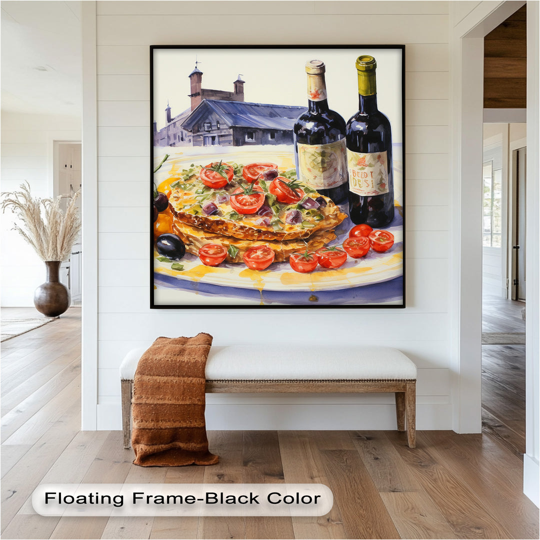 Tuscan Table – Rustic Lasagna and Wine Still Life Food Painting