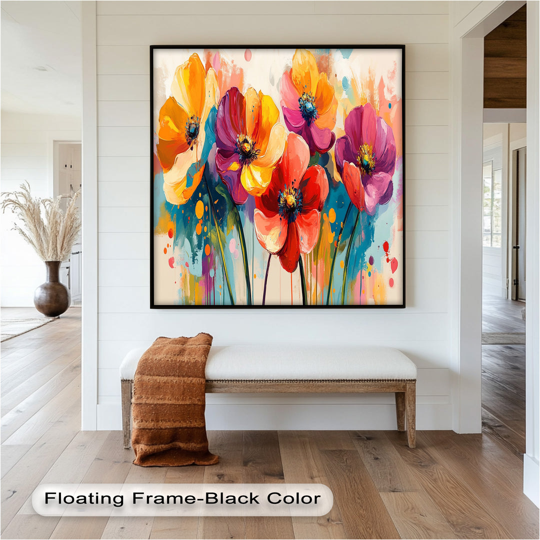 Colored Flowers – Vibrant Floral Oil Painting