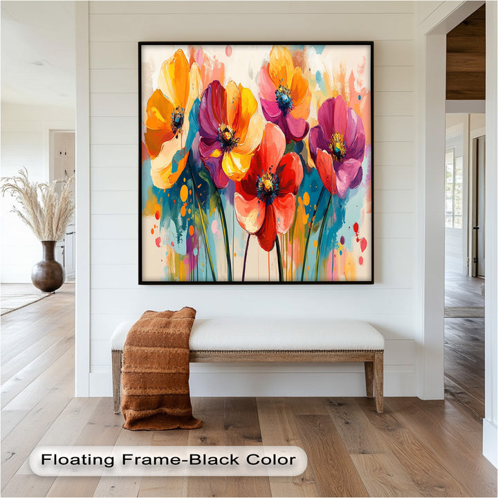 Colored Flowers – Vibrant Floral Oil Painting
