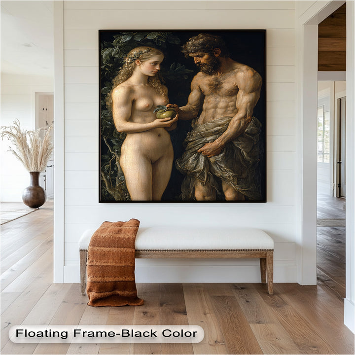 First Temptation – Adam and Eve Renaissance Oil Painting
