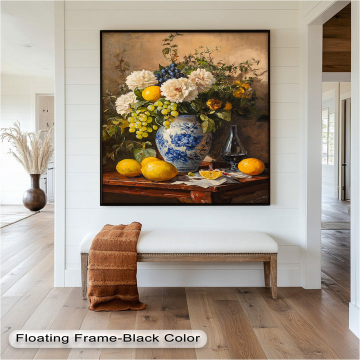 Fruit and Floral Still Life Wall Art – Floral Oil Painting