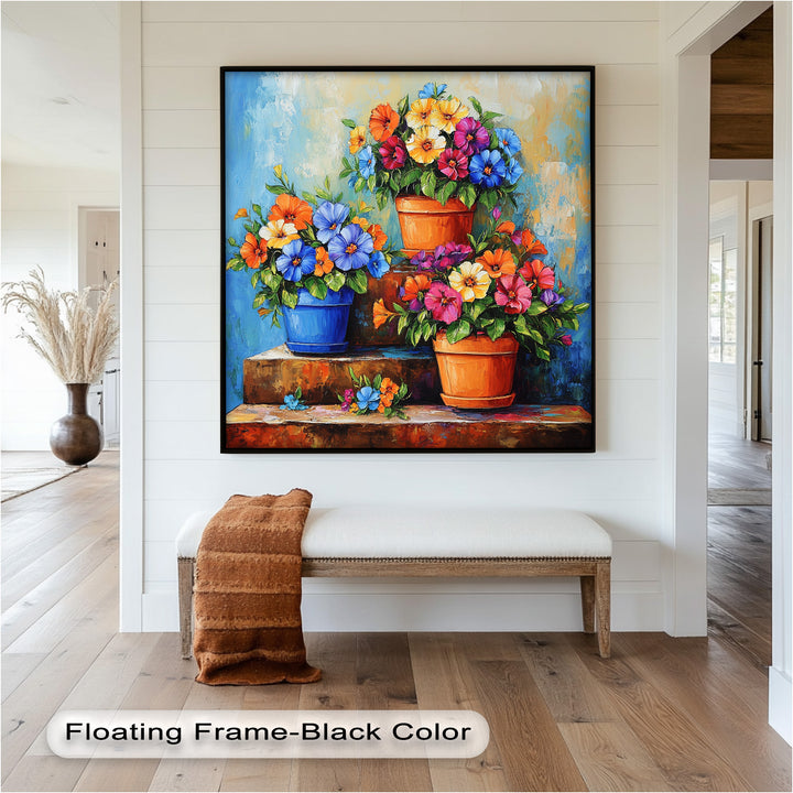 Flower Pots Wall Decor – Botanical Oil Paintings