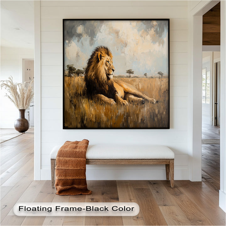 Majestic Serengeti King – Regal Lion Oil Painting
