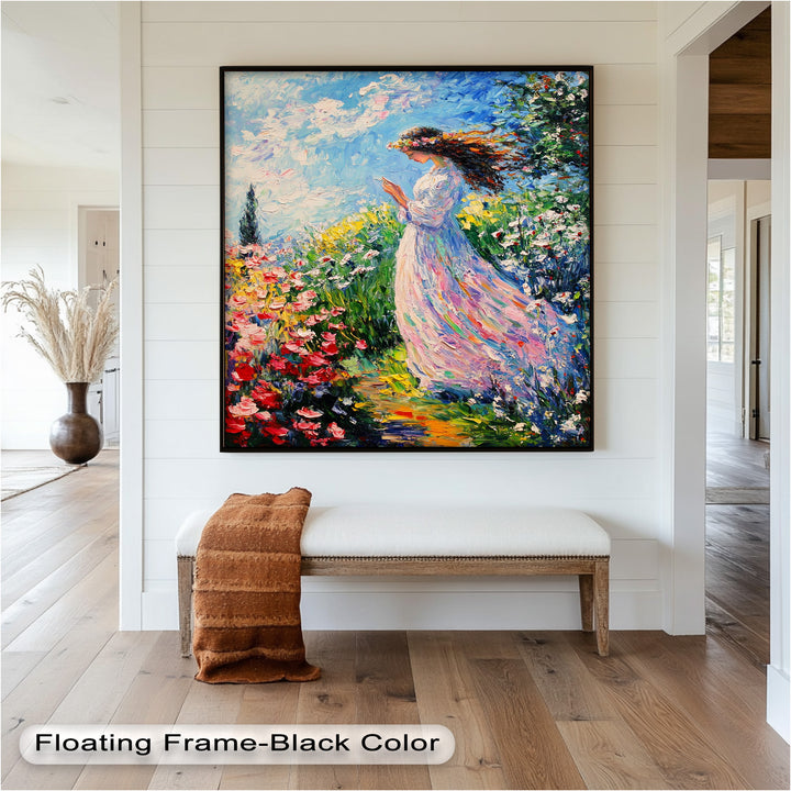 Woman in Floral Crown - Impressionist Oil Painting