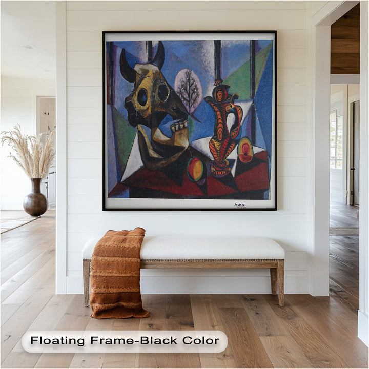 Still Life with Bull Skull – Symbolist Cubist Picasso Oil Painting